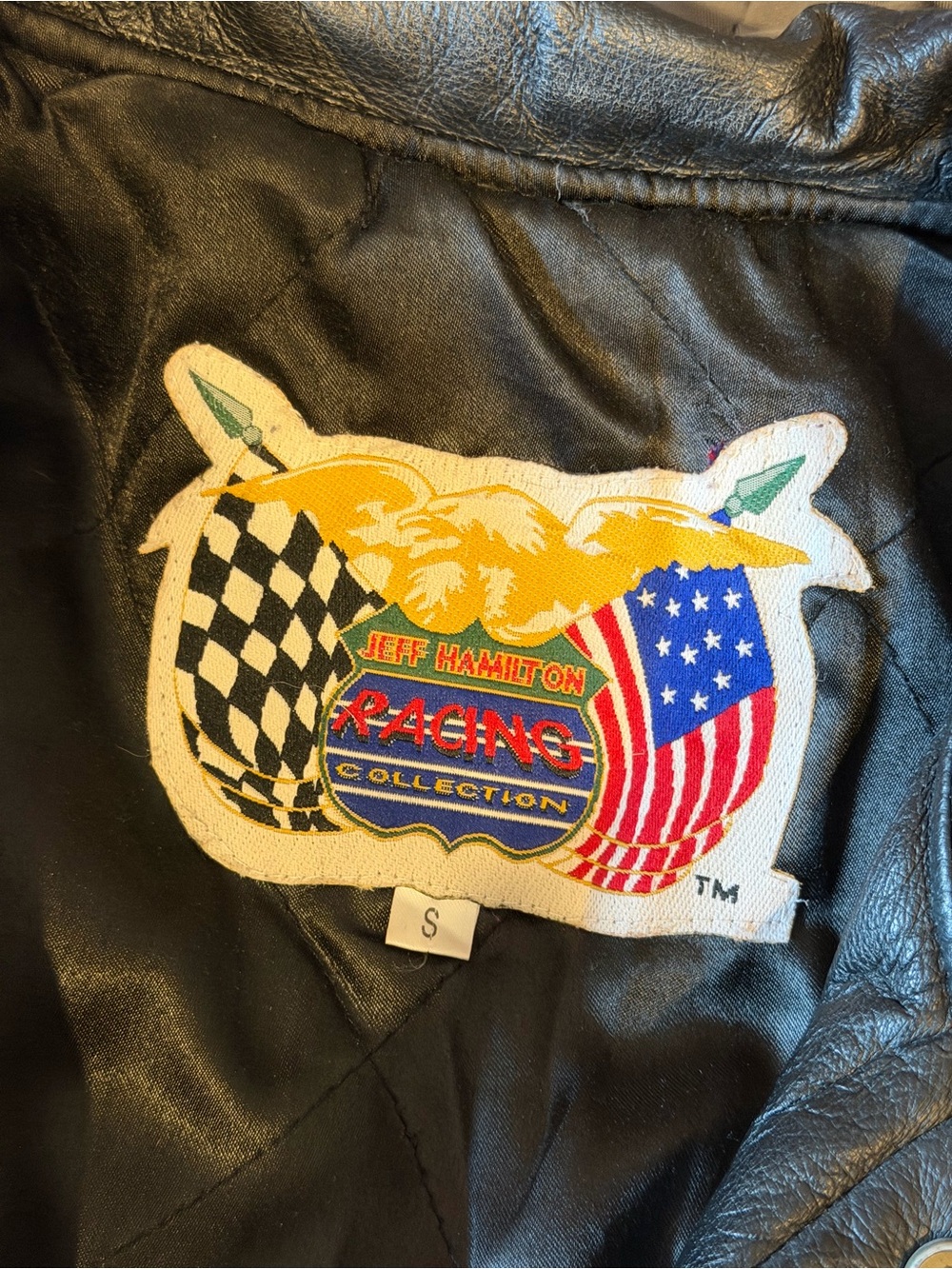 M&M’s Leather Racing Jacket Vintage 1990s Jeff Hamilton RARE - Picture 4 of 4